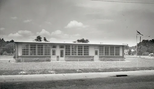 The original St. Ann school building in 1956